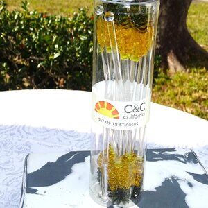 C & C California Set of 12 Pineapple Stirrers New